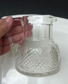 Crystal diamond fan cut water jug 19th century