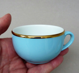 Mitterteich demitasse espresso kop en schotel baby blue met goud