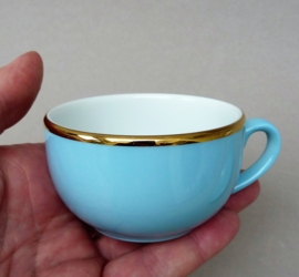 Mitterteich baby blue and gold espresso cup with saucer