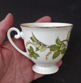 Tirschenreuth Weinlaub Vine porcelain teacup with saucer