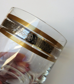 Old Fashioned whisky tumbler goud zilver band