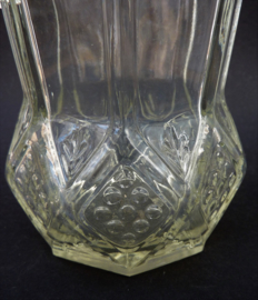 English Art Deco octagonal pressed glass decanter