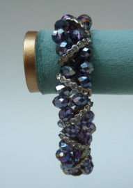 Armband amethyst facetkralen en strass
