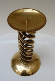 Vintage brass spiral candlestick