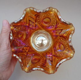 Imperial Glass Ohio Fashion Marigold Carnival voet voor Punch schaal