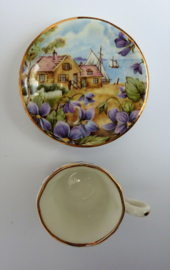 Miniature bone china cup with saucer - Paul Ann, Engeland