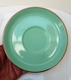 Mitterteich cappuccino kop en schotel in mintgroen met goud