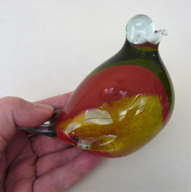 Art Glass bird in red and yellow