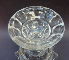 Antique Dutch cut crystal pedestal coupe with butterflies and flowers decoration