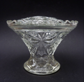 Anchor Hocking pressed glass flower frog rose bowl