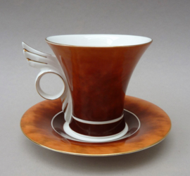 Cha Cult porseleinen kop en schotel Art Deco stijl