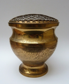 Brass flower frog vase XL