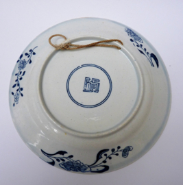 Mosa blauw wit Chinoiserie bord met zotjes