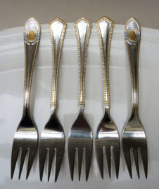 Solingen 24 carat gold plated stainless steel dessert cake forks