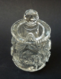 Antique American Brilliant Period cut glass lidded condiment jar
