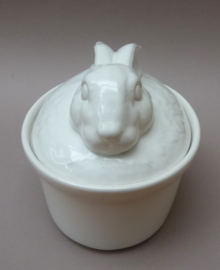 White ceramic hare tureen Japan