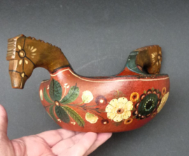 Noorse Folk Art houten Kjenge drinkkom 19e eeuw