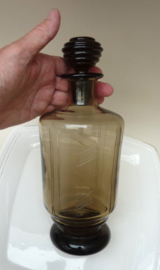 French Art Deco fumé glass decanter