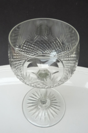 Dutch diamond and fan cut crystal wine glasses Kristalunie Graziella