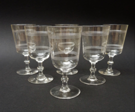 Leerdam wine glasses guilloche etched