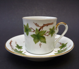 Scherzer Bavaria porcelain straight cup with saucer with Vine decoration