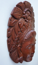 Balinese wood carved bride and groom wedding wall sculptures