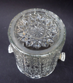 Early American Pattern Glass hobstar ice bucket