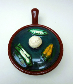 Faiencerie de Thulin Tellurite Art Deco groente terrine met deksel 1139