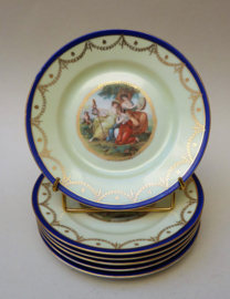 Victoria dessert plates with neo classical decoration