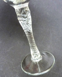 Murano engraved port glasses with twisted stem