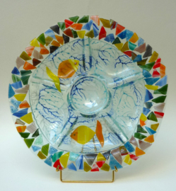 Art Glass Oyster plate Seafood serving dish