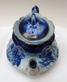 T Rathbone Flow blue teapot Chinese reproduction