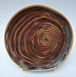 Pillivuyt porcelain lunch plate Grain brown