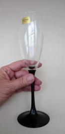 Luminarc France Domino champagne flute op zwarte voet