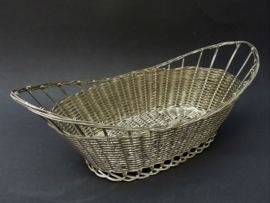 Silver plated oval braided bread basket