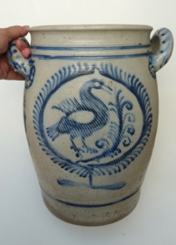 German Westerwald crock with bird early 19th century