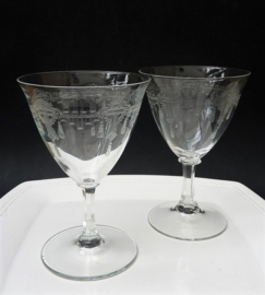 A pair of Empire style crystal wine glasses