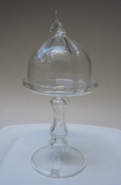 Des Pots glazen mini plateauschaal met stolp