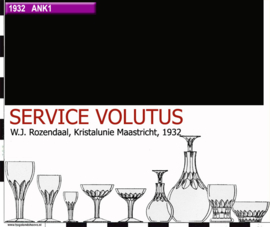 Kristalunie Art Deco likeurglazen Volutus