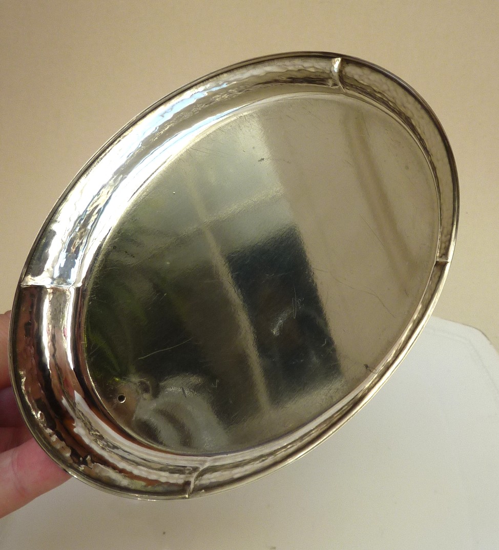 Silver plated Art Deco candlestick with tray