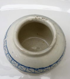 Chinoiserie blauw witte gemberpot 19e eeuw