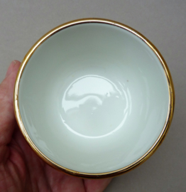 Apilco white and gold bistroware porcelain sugar bowl 