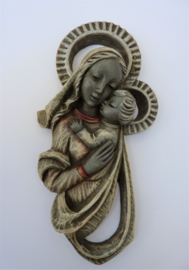 Mid Century Wall plaquette Madonna with child