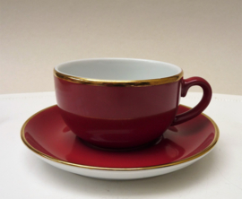 Mitterteich demitasse espresso cup with saucer raspberry red with gold