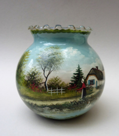 Antique enameled glass vase