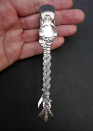 Antique sterling silver Dutch milkmaid sugar tongs