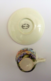 Miniature bone china cup with saucer - Paul Ann, Engeland