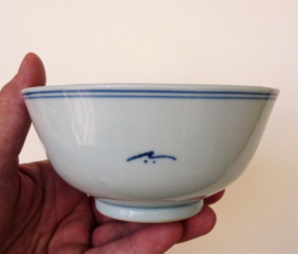 Chinese blue white porcelain bowl Fu Lu Shou pattern