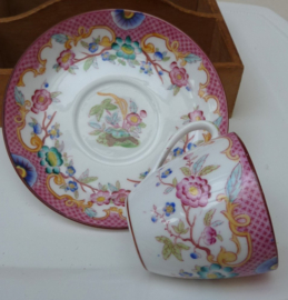 Sarreguemines Minton pattern 216 demitasse cup with saucer