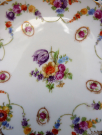 Schumann Dresden Floral tulip garlands cameo reticulated porcelain dessert plate